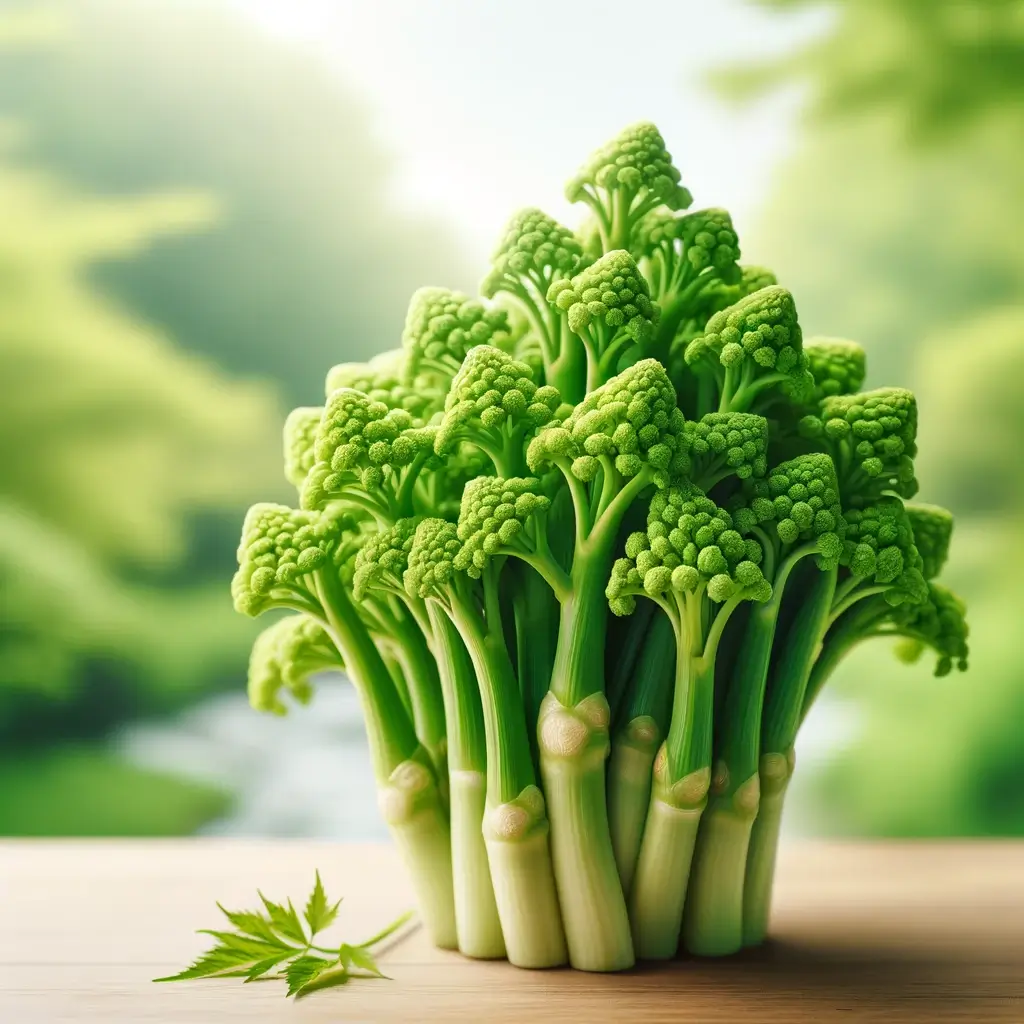 봄이 주는 특별한 선물, 두릅의 효능 10가지 2 DALL·E 2024 04 25 23.01.38 A realistic and fresh image of dureup Korean angelica shoots captured in a natural setting. The dureup is depicted with vibrant green colors empha
